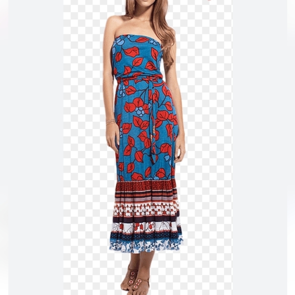 Diane Von Furstenberg Soleil + Swim Strapless maxi dress swim coverup Size Large